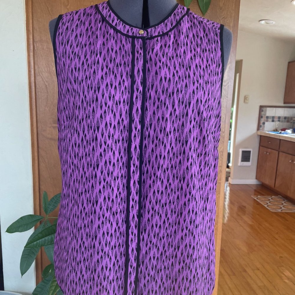 Liz Claiborne Career blouse | L | purple & black